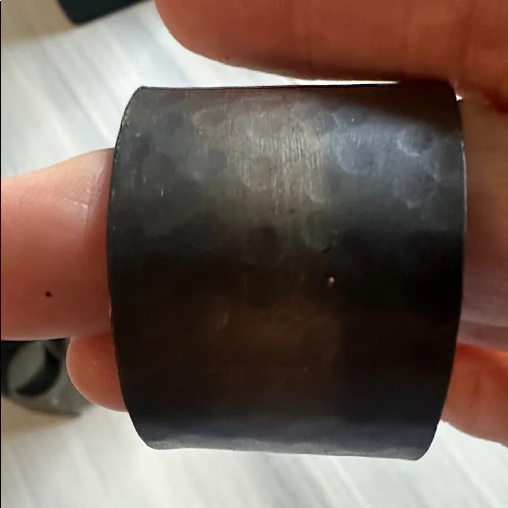 8 Pier One Burnished Copper Hammered Metal Napkin Rings